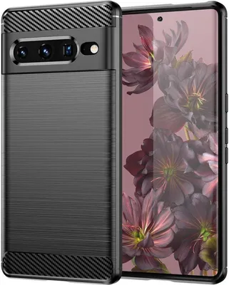 Produktbild von Conie Silikon Schutzhülle für Google Pixel 7 Pro Tasche Case Cover Bumper TPU Carbon Look Hülle in Schwarz