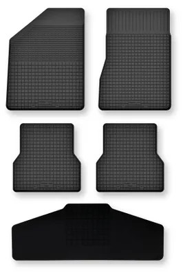 Image de Tapis de sol en caoutchouc + tunnel pour Toyota RAV4 II 2000-2003 (SUV) – 5 pièces, noirs, semi-universel, adapté