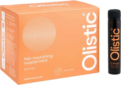 Obrázok produktu pre Olistic for WOMEN 19065433, 28 ampuliek, doplnok stravy pre vlasy, vegánsky, obsahuje viac ako 30 účinných látok vrátane biotínu, vyvinutý na vedeckom základe, vyrobený v Európe