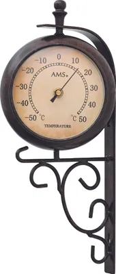 Produktbild von AMS Funk-Wanduhr, Funkwerk und Temperaturanzeige, 18x38x10cm, 5961