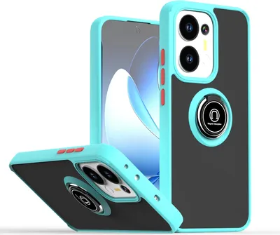 Image de Etui pour Oppo Reno13 F 4G/5G étui en TPU translucide mat avec porte-anneau et support Bleu
