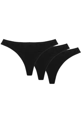 Produktbild von Wolbar dame string 3er pack musterlos glatt bund unterwäsche wb159 , schwarz, s