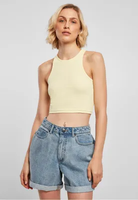 Zdjęcie produktu dla Urban Classics Ladies - Cropped Rib Tank Top soft gelb - L