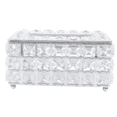 Obrázok produktu pre Držiak na tkanivo, Crystal Tissue Box, Držiak na tkanivo pre domácnosť, Kontajner na tkanivo na tvár, Kúpeľňa Tissue Box Cover, Stolný držiak na tkanivo