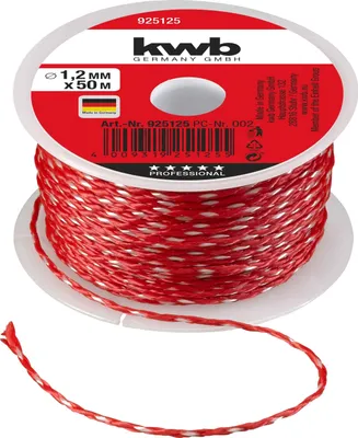 Produktbild von KWB Maurerschnur, 925125, 50 m, 1,2 mm, Nylon, rot