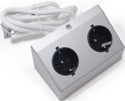 Produktbild von L&S Doppel-Anbausteckdose 230 V Silberfarben - 2000466