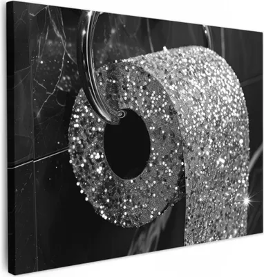 Produktbild von Wanddeko 70x50 cm - BadezimmerWC-Rolle, Leinwand Bilder, Wandbilder, Gemälde