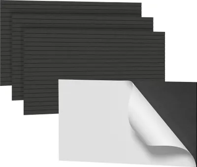 Obrázok produktu pre JOIEYOU 4 kusy Samolepiace akustické panely 120x60cm Zvuková izolácia z polyesterových vlákien Akustické stenové panely Akustické obklady pre štúdio kanceláriu spálňu (čierne)