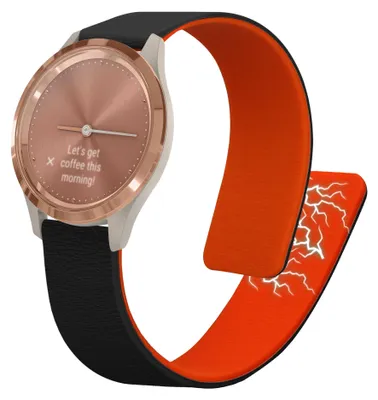 Obrázek produktu pro kwmobile náhradní náramek kompatibilní s Garmin vivomove 3S / vivoactive 4S náramek - fitness tracker silikonový náramek s magnetickou sponou černý oranžový