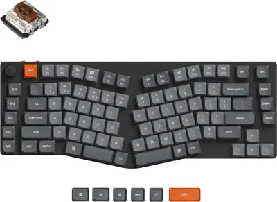 Image de Keychron K15 Max QMK Wireless Clavier mécanique, RGB LED, Hot-Swap, QWERTY US, Layout Gateron Brown - K15M-H3