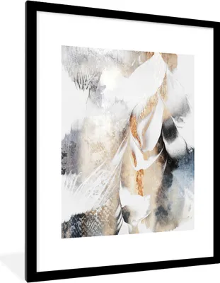 Produktbild von MuchoWow® Gerahmtes Poster Abstrakt - Gold - Design - Luxe 60x80 cm - Poster mit Schwarzem Bilderrahmen Wandposter Rahmen Foto Bilder - Wohnzimmer - Dekorationen - Prämie
