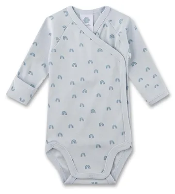 Produktbild von Sanetta Baby-Wickelbody blau Regenbogen | Nachhaltiger und süßer Unisex-Wickelbo