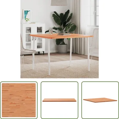 Productafbeelding van De Living Store tafelblad, 90x90x2,5 cm, vierkant, massief beuken hout