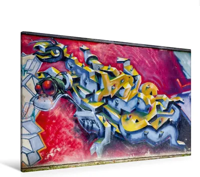 Produktbild von Calvendo Textil-Leinwand 120 cm x 80 cm quer Graffiti an der Turnhalle Gamigstraße, Meutzner Dirk; 7281128