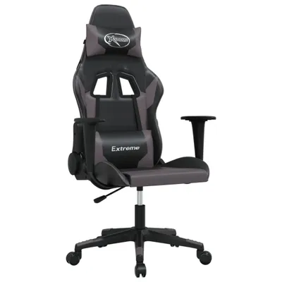 Image de vidaXL Chaise de jeu noir et gris similicuir