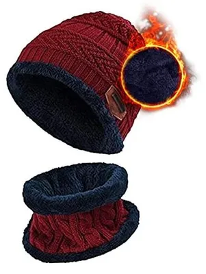 Zdjęcie produktu dla Zimowa czapka beanie dzianinowa szalik zestaw dla chłopca dziewczynki
