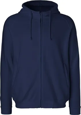 Image de Neutral O63401 | Sweat à capuche homme avec zip caché / 100% coton Fairtrade - Couleur : Navy - Taille : M