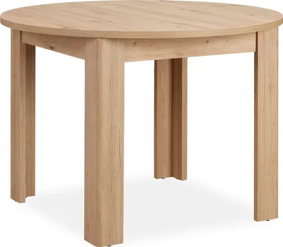Produktbild von Homestyle4u Esstisch rund Ø 106 cm Braun Esszimmertisch Holztisch Küchentisch Holz Eiche