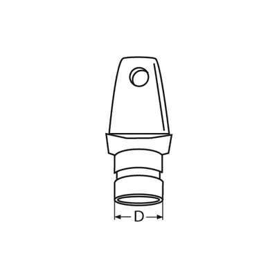 Produktbild von Rohrendstück, Lasche, 25mm, Edelstahl A4