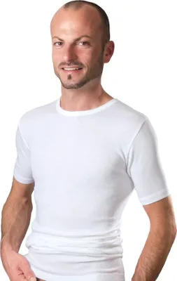 Produktbild von HERMKO 16800 Herren kurzarm Shirt Unterhemd mit 1/4-Arm aus Baumwolle / Modal, Halbarm T-Shirt  Standard 100. 06.0.41689. 06.0.41689, Größe:D 8 = EU XXL, Farbe:weiß