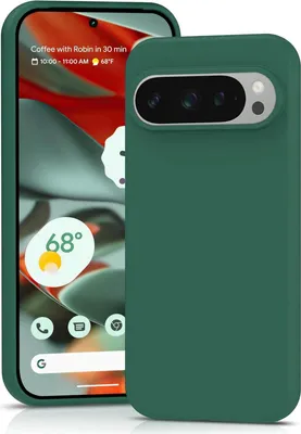 Immagine prodotto di Custodia per Google Pixel 9 Pro Custodia protettiva in gel di silicone per telefoni cellulari, verde