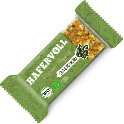 Produktbild von Hafervoll Organic-Flapjack Chia & Pistachio 60g