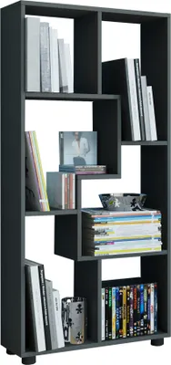 Immagine prodotto di Ripiano in legno in piedi | Scaffale salvaspazio | Dimensioni: H. 119 x W. 60 x D. 20 cm | Elegante ripiano in piedi | Ripiano di stoccaggio | Libreria | Divisore per stanza | Blina
