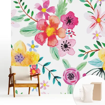 Produktbild von Fototapete  - 250x250 cm - Tapete - Wandtapete - Wandbilder - Dekofolie - Tapete Folie - Wand - Dekoration - Wohnzimmer - Blumige Frische