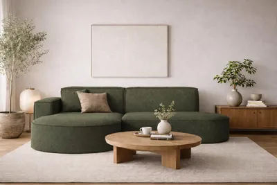 Produktbild von Kaiser Möbel Ecksofa, Sofa L form, Couch L form MODENA L STUDIO stoff Verita Dunkelgrün Links