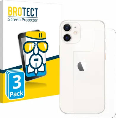 Produktbild von 3x BROTECT Schutzglas für Apple iPhone 12 mini (Rückseite) Schutzfolie Panzer Folie Glas Display Schutz klar