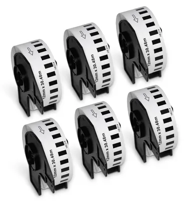 Immagine prodotto di Etichette adesive rimovibili, compatibili con le stampanti QL, 12 mm x 30,48 m