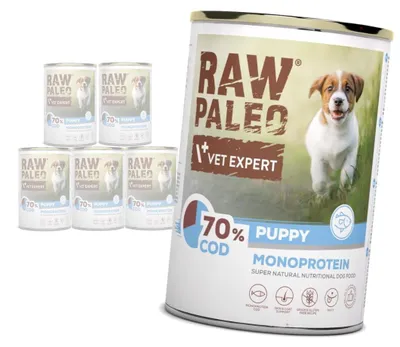 Zdjęcie produktu dla Raw Paleo Monoprotein Puppy 6x400g Mokra Karma Dla Szczeniąt z Dorszem