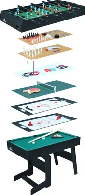 Image de Cougar All-In-One / 16-In-1 Table De Jeux Multifonction Pliable En Noir | Table Multi Jeux Avec Accessoires | Multigame : Baby-Foot, Billard, Air