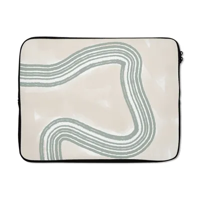 Produktbild von MuchoWow® Laptop Hülle 17 Zoll Laptoptasche Linie - Abstrakt - Design - Zipper - Schutzabdeckung