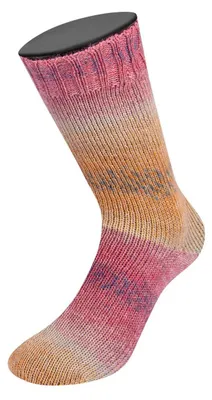 Zdjęcie produktu dla Lana Grossa - Miles szeroki 6-warstwowy 150g Alpaca Print II 1204 ochra żółty wielbłąd beżowy malinowy czerwony szary