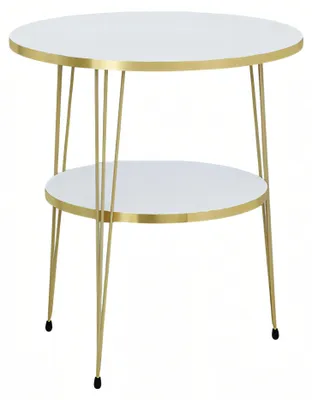 Obrázok produktu pre Bočný stolík kovový biely Moderný elegantný