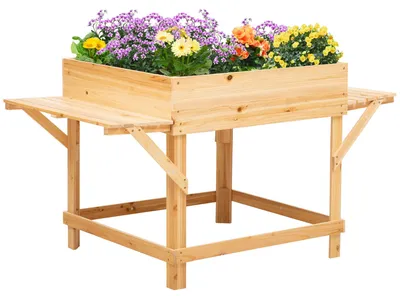Obrázok produktu pre Vyvýšený kvetináč - Vyvýšený záhradný box - Kvetináč - Záhradný box - Kvetináč na nôžkach - Prírodné borovicové drevo