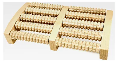 Produktbild von Fußmassageroller aus Holz für Plantarfasziitis, Durchblutung und Schmerzlinderung