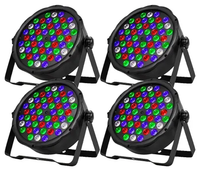 Obrázok produktu pre LED reflektor, 54 x 3W, ovládanie DMX512, 4 kusy, konektor pre európsku zásuvku