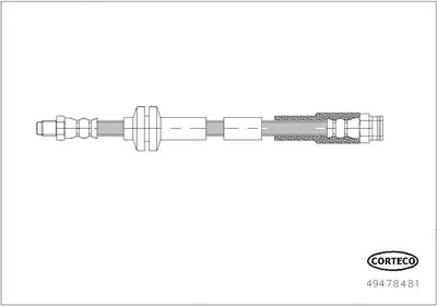 Zdjęcie produktu dla CORTECO 49478481 Przewód hamulcowy przedni lewy/prawy do FIAT Panda hatchback (312, 319) oraz LANCIA Ypsilon (312)