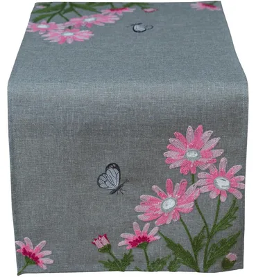 Immagine prodotto di Runner da tavola DAVINA Ricamo floreale a farfalla Poliestere 40 x 85 cm