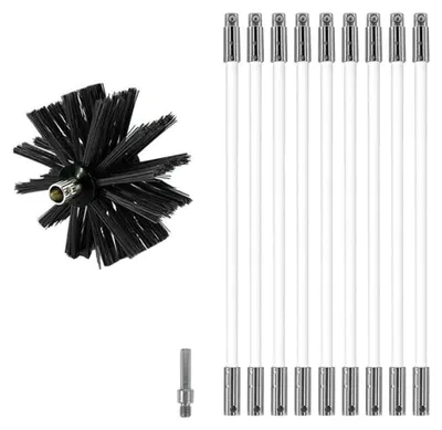 Image de Solidchoice - Kit de brosses de nettoyage de cheminée avec 9 tiges flexibles