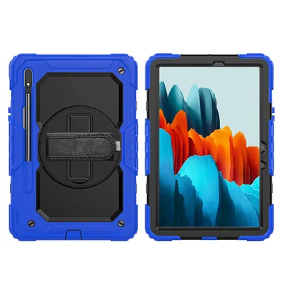 Obrázek produktu pro ochranný kryt 4v1 pro Samsung Galaxy Tab S7 SM-T870/T875/X700 11" pevné pouzdro + funkce stojánku + popruh na nošení modrý