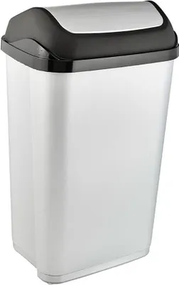 Immagine prodotto di Contenitore per rifiuti con coperchio a battente - 50 litri, grigio grafite