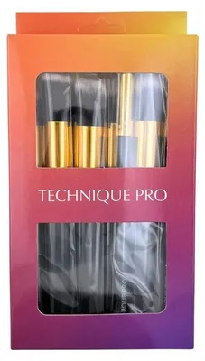 Produktbild von Technique PRO Makeup Pinsel Set Gold Edition, 10-teilig Kosmetikpinsel Set mit Kabuki- und Präzisionspinseln