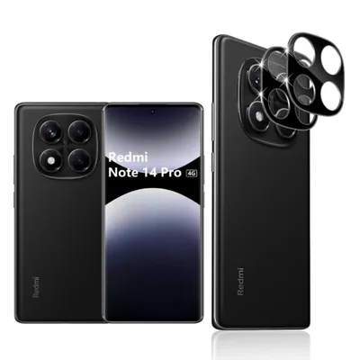 Produktbild von CLM-Tech 2X Kameraschutz kompatibel mit Xiaomi Redmi Note 14 Pro 4G Kameraglas Panzerfolie Panzerglas Crystal Clear Kameraschutzfolie 9H Glas Schutz Glas Linse - Schutzglas Folie kristallklar 2X Stück