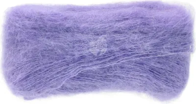 A ball of fluffy purple yarn.