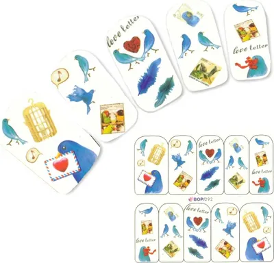 Produktbild von Tattoo Nail Papagei parrot Feder Aufkleber Nagel Sticker