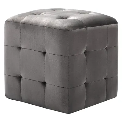 Produktbild von vidaXL Pouf 2 Stk. Grau 30x30x30 cm Samtstoff