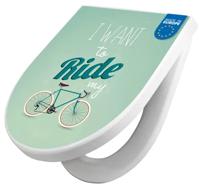 Produktbild von WC Sitz mit Absenkautomatik D Form Motiv I want to ride my bike [TDW3 10638]